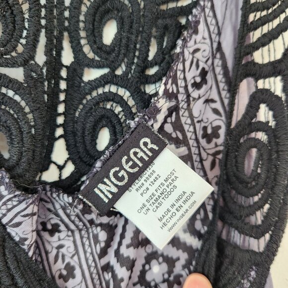 NWT Ingear Grey Bandana Dress Shift Parachute Style Boho Bohemian OS - Picture 6 of 8